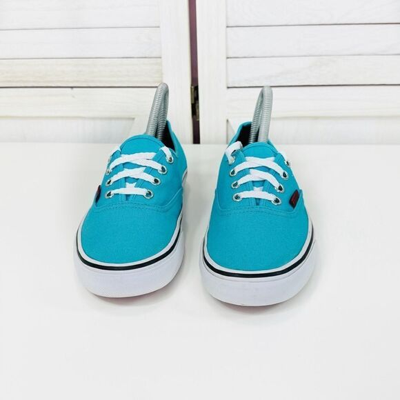 Vans Authentic Canvas Low Top Sneakers Shoes Bright Teal Turquoise Blue 7.5 - Picture 4 of 10